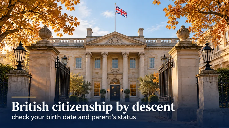 British citizenship by descent: check your birth date and parent’s status — a british-style civic building with a union jack flag in autumn light